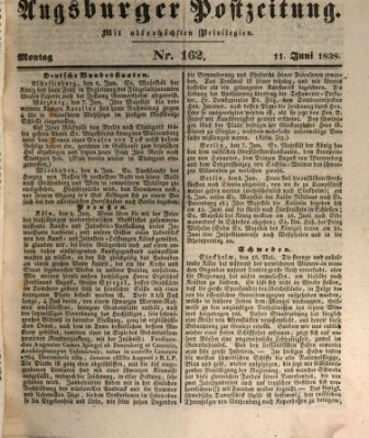Augsburger Postzeitung Montag 11. Juni 1838