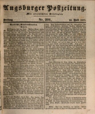 Augsburger Postzeitung Freitag 20. Juli 1838