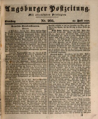 Augsburger Postzeitung Dienstag 24. Juli 1838