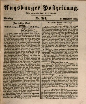 Augsburger Postzeitung Montag 8. Oktober 1838