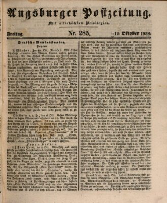 Augsburger Postzeitung Freitag 12. Oktober 1838