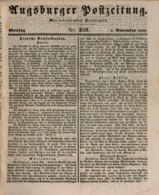 Augsburger Postzeitung Montag 5. November 1838