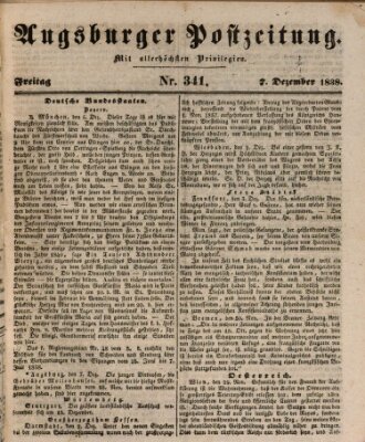 Augsburger Postzeitung Freitag 7. Dezember 1838