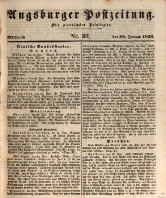 Augsburger Postzeitung Mittwoch 30. Januar 1839