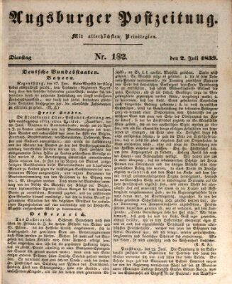 Augsburger Postzeitung Dienstag 2. Juli 1839