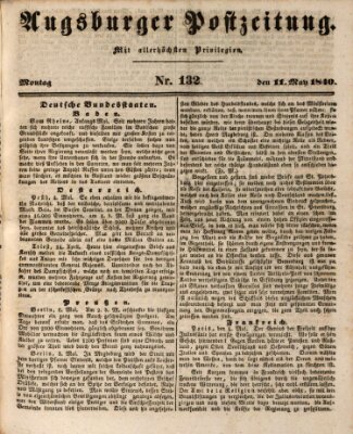 Augsburger Postzeitung Montag 11. Mai 1840