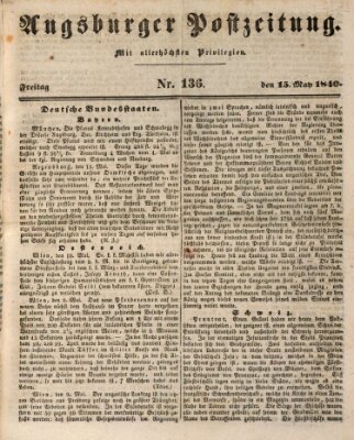 Augsburger Postzeitung Freitag 15. Mai 1840