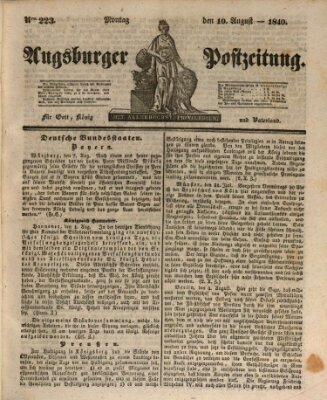 Augsburger Postzeitung Montag 10. August 1840