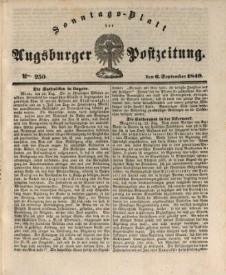 Augsburger Postzeitung Sonntag 6. September 1840