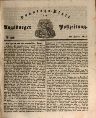 Augsburger Postzeitung Sonntag 10. Januar 1841