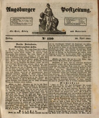 Augsburger Postzeitung Freitag 30. April 1841
