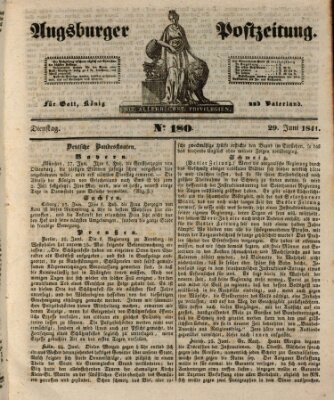 Augsburger Postzeitung Dienstag 29. Juni 1841