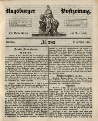 Augsburger Postzeitung Samstag 9. Oktober 1841
