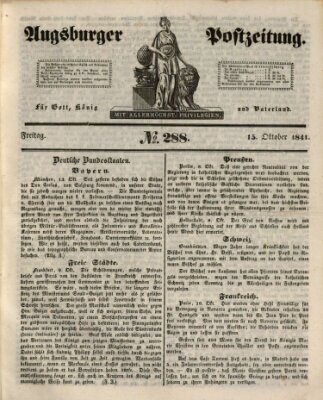 Augsburger Postzeitung Freitag 15. Oktober 1841