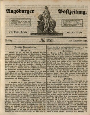 Augsburger Postzeitung Freitag 17. Dezember 1841
