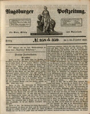 Augsburger Postzeitung Freitag 24. Dezember 1841