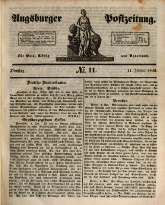 Augsburger Postzeitung Dienstag 11. Januar 1842