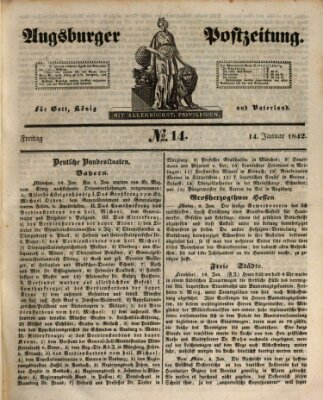 Augsburger Postzeitung Freitag 14. Januar 1842