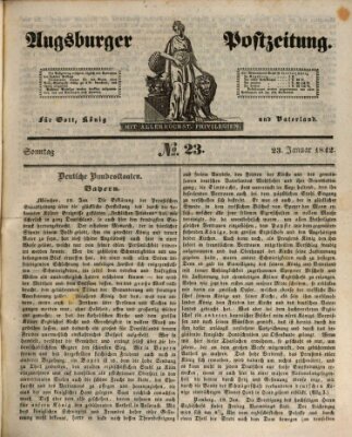 Augsburger Postzeitung Sonntag 23. Januar 1842