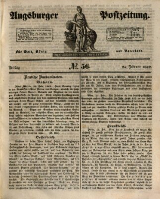 Augsburger Postzeitung Freitag 25. Februar 1842