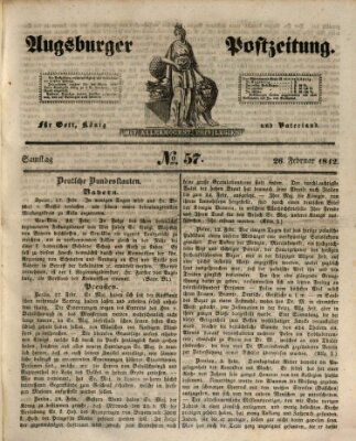 Augsburger Postzeitung Samstag 26. Februar 1842