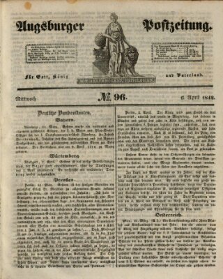 Augsburger Postzeitung Mittwoch 6. April 1842