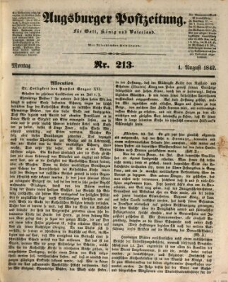 Augsburger Postzeitung Montag 1. August 1842