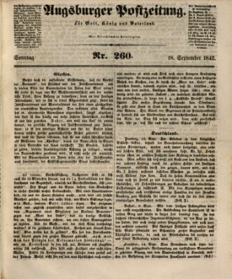 Augsburger Postzeitung Sonntag 18. September 1842
