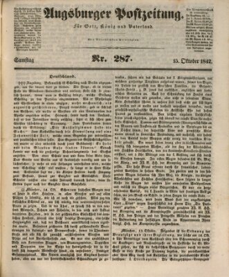 Augsburger Postzeitung Samstag 15. Oktober 1842