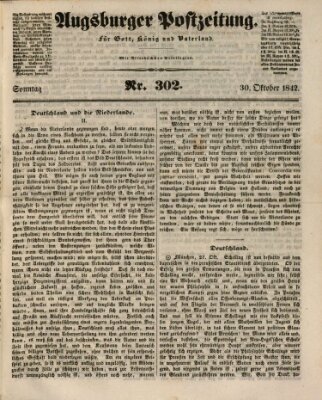 Augsburger Postzeitung Sonntag 30. Oktober 1842