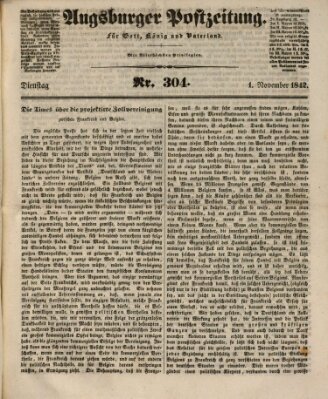Augsburger Postzeitung Dienstag 1. November 1842