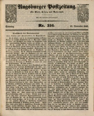 Augsburger Postzeitung Sonntag 13. November 1842