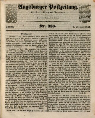 Augsburger Postzeitung Samstag 3. Dezember 1842