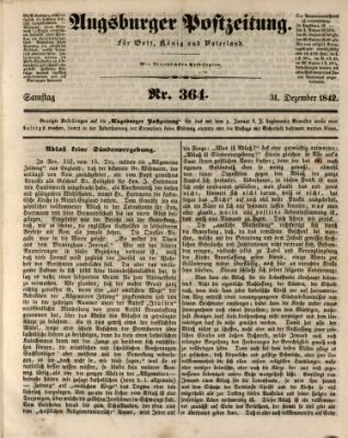Augsburger Postzeitung Samstag 31. Dezember 1842