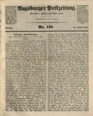 Augsburger Postzeitung Freitag 28. April 1843