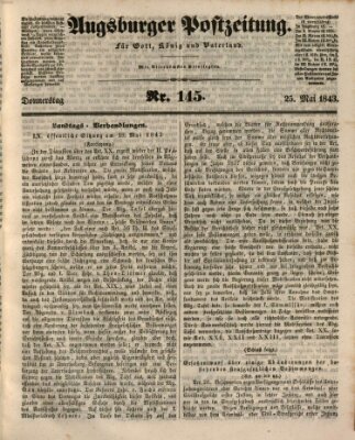 Augsburger Postzeitung Donnerstag 25. Mai 1843