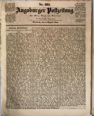 Augsburger Postzeitung Mittwoch 9. August 1843
