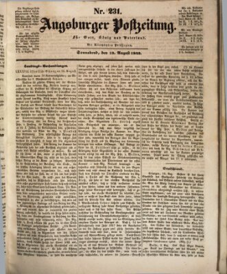 Augsburger Postzeitung Samstag 19. August 1843