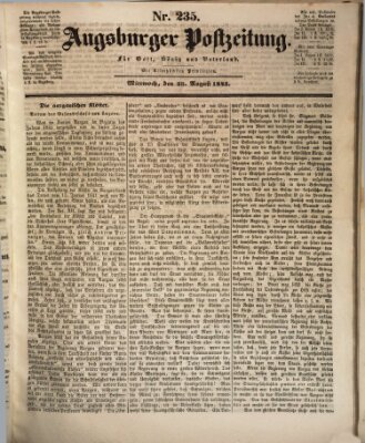 Augsburger Postzeitung Mittwoch 23. August 1843