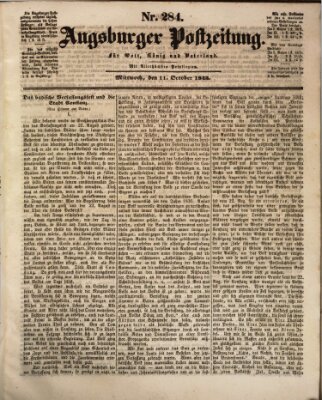 Augsburger Postzeitung Mittwoch 11. Oktober 1843