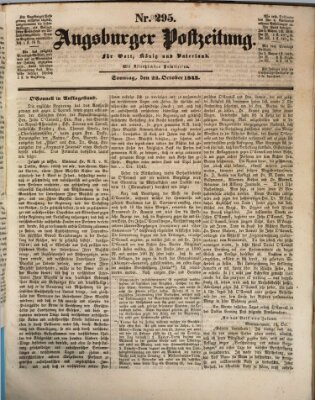 Augsburger Postzeitung Sonntag 22. Oktober 1843
