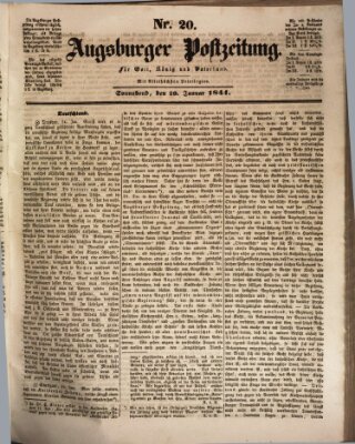 Augsburger Postzeitung Samstag 20. Januar 1844