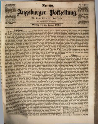 Augsburger Postzeitung Montag 22. Januar 1844