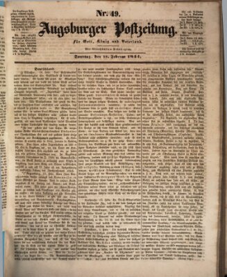 Augsburger Postzeitung Sonntag 18. Februar 1844