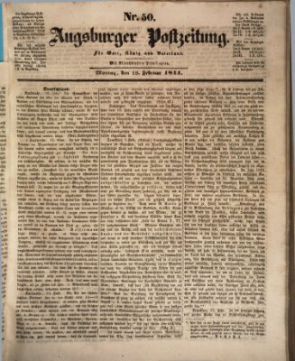 Augsburger Postzeitung Montag 19. Februar 1844