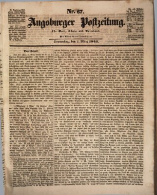 Augsburger Postzeitung Donnerstag 7. März 1844