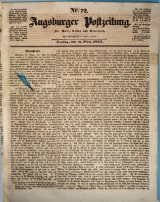 Augsburger Postzeitung Dienstag 12. März 1844