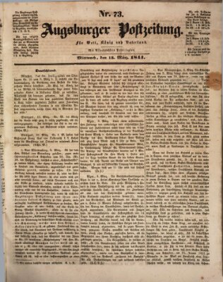 Augsburger Postzeitung Mittwoch 13. März 1844