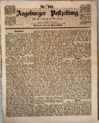 Augsburger Postzeitung Mittwoch 10. April 1844