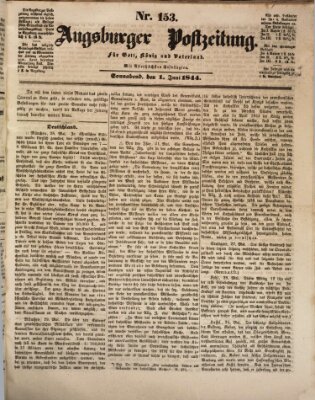 Augsburger Postzeitung Samstag 1. Juni 1844